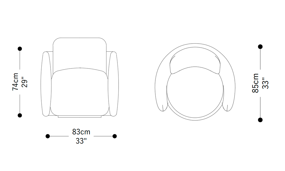 Image of the main dimensions of the product